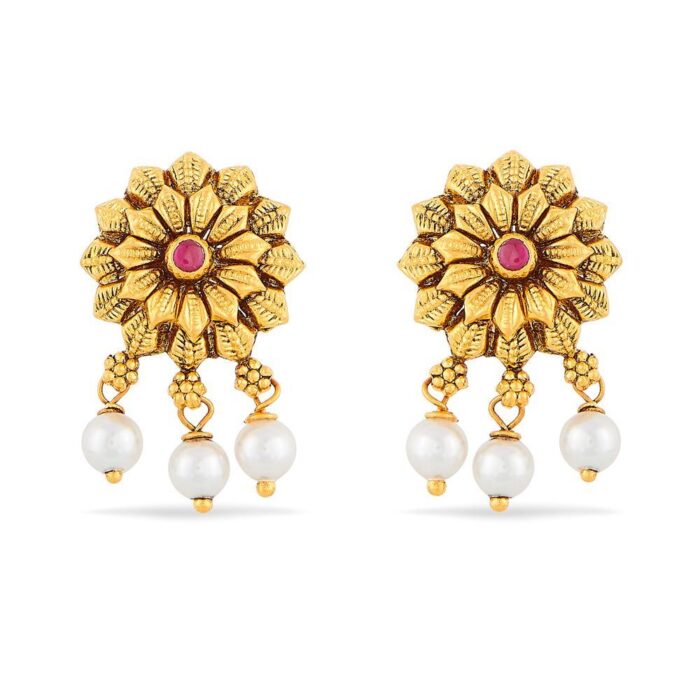 Antique Gold Flower Earrings